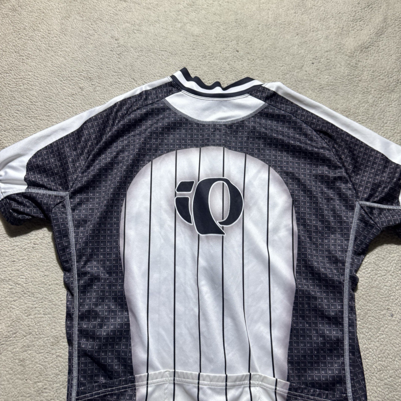 Pearl Izumi Cycling Jersey Adult XL Black White Striped Short Sleeve Stretch