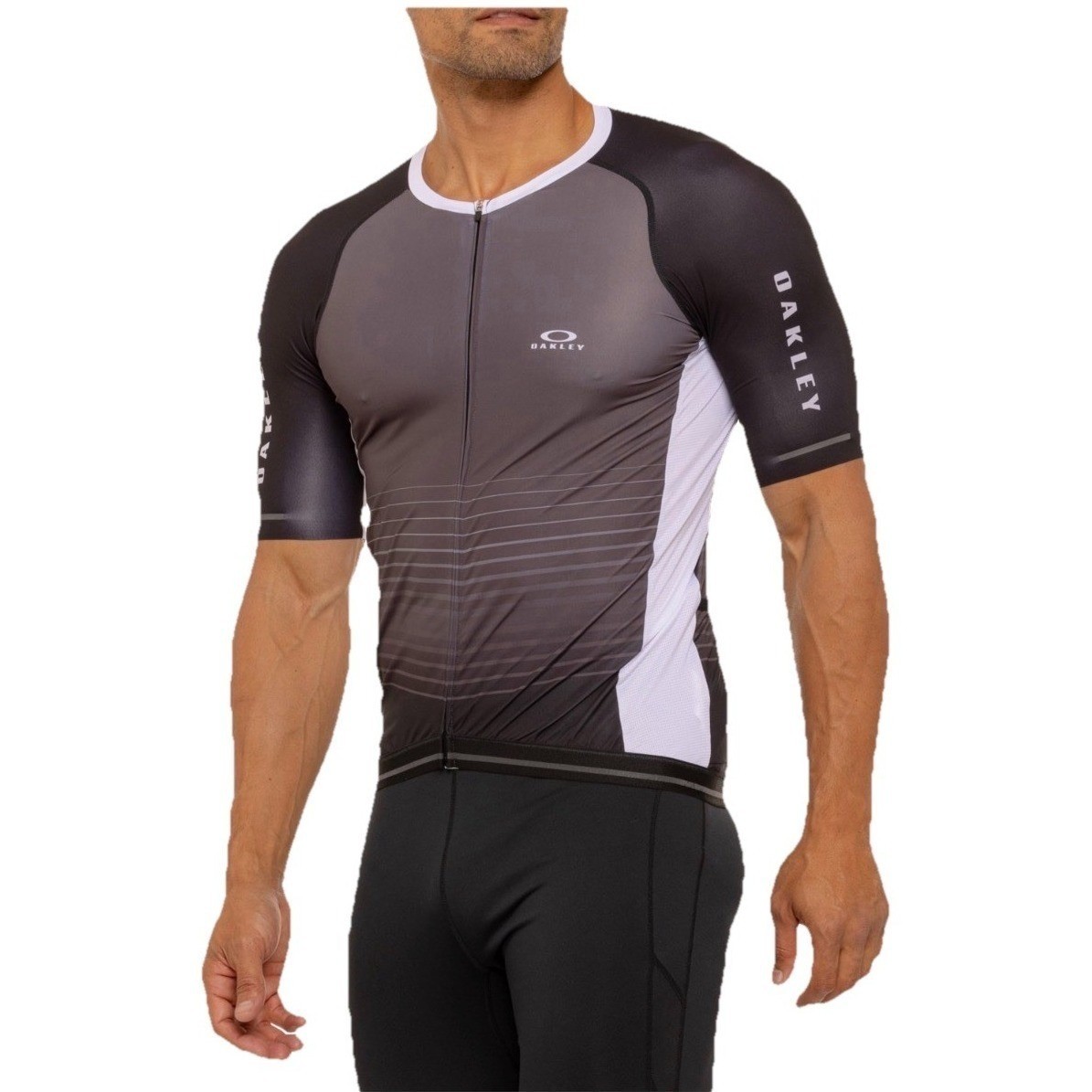 Oakley Men’s Icon Jersey 2.0 White Full Zip Short Sleeve Cycling Jersey Size S