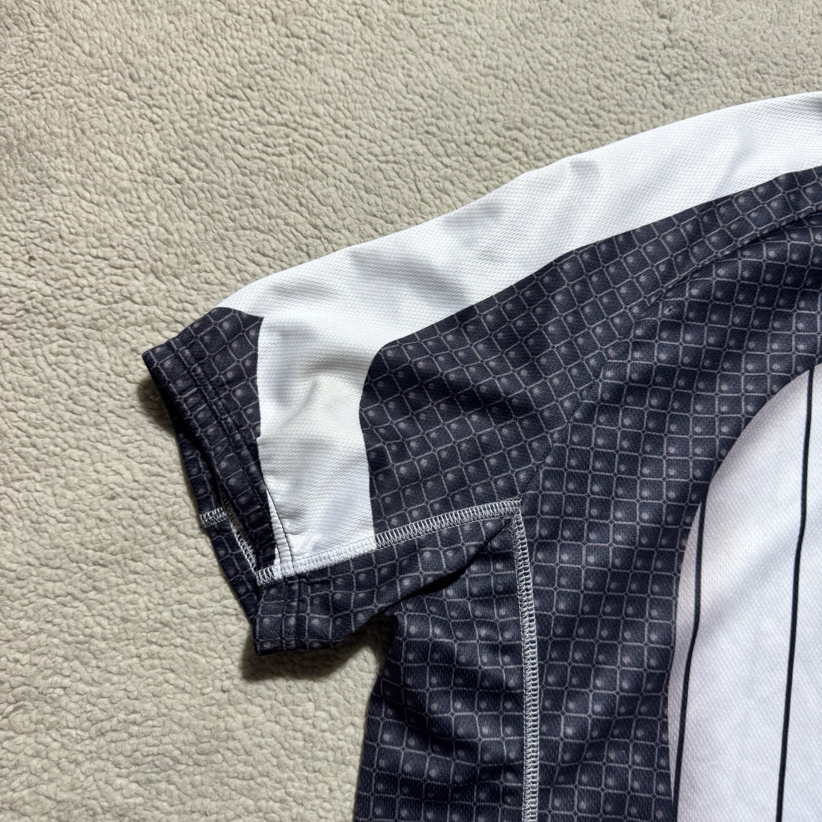 Pearl Izumi Cycling Jersey Adult XL Black White Striped Short Sleeve Stretch