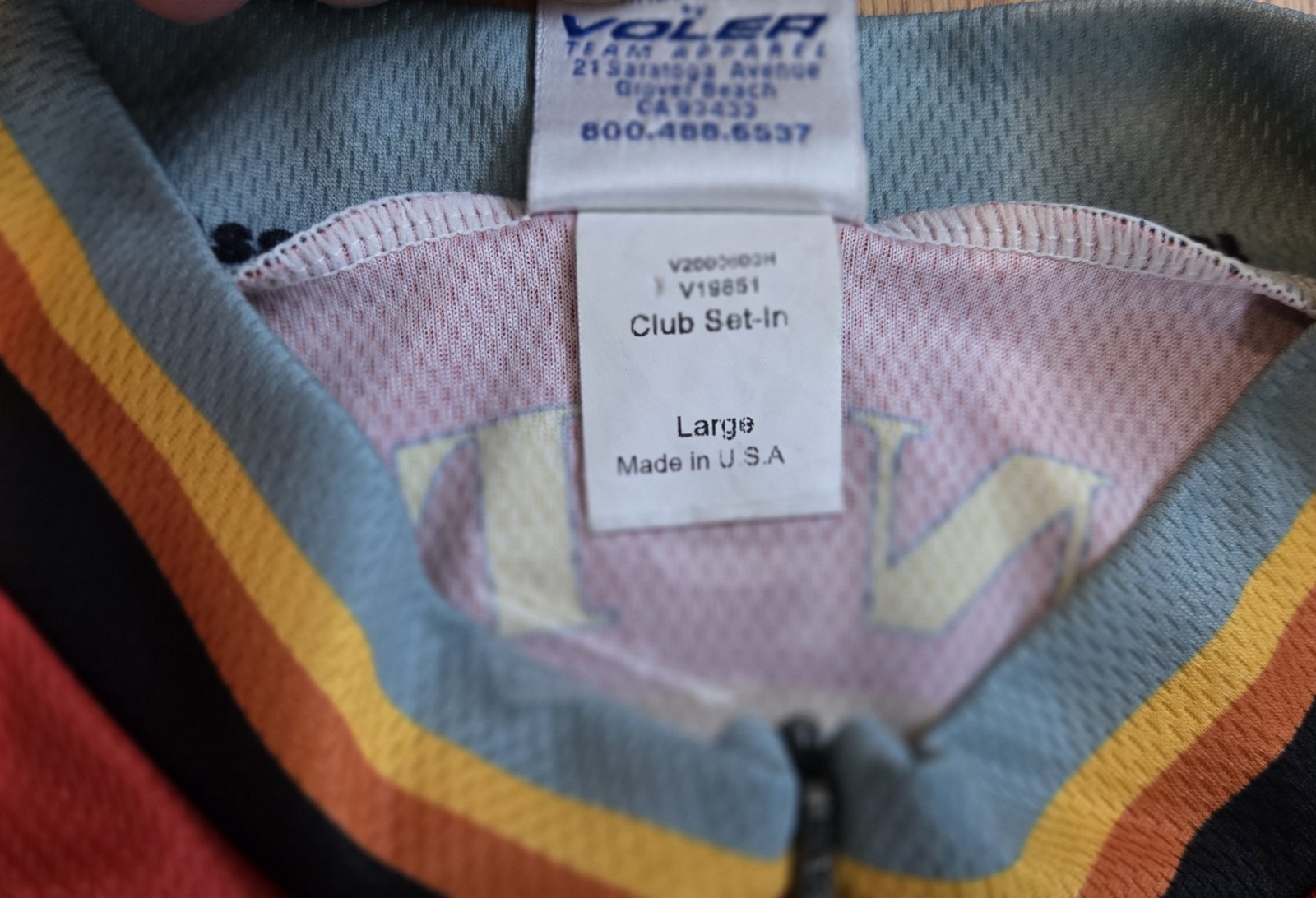 Voler Club Set-In Cycling Jersey Unisex L Red/Yellow/Blue/Black Full Zip Pockets