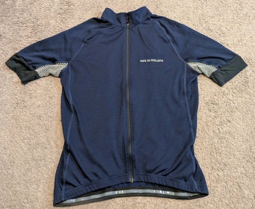cafe du cycliste lucienne Merino Wool Full Zip Short Sleeve Cycling Jersey Men’s