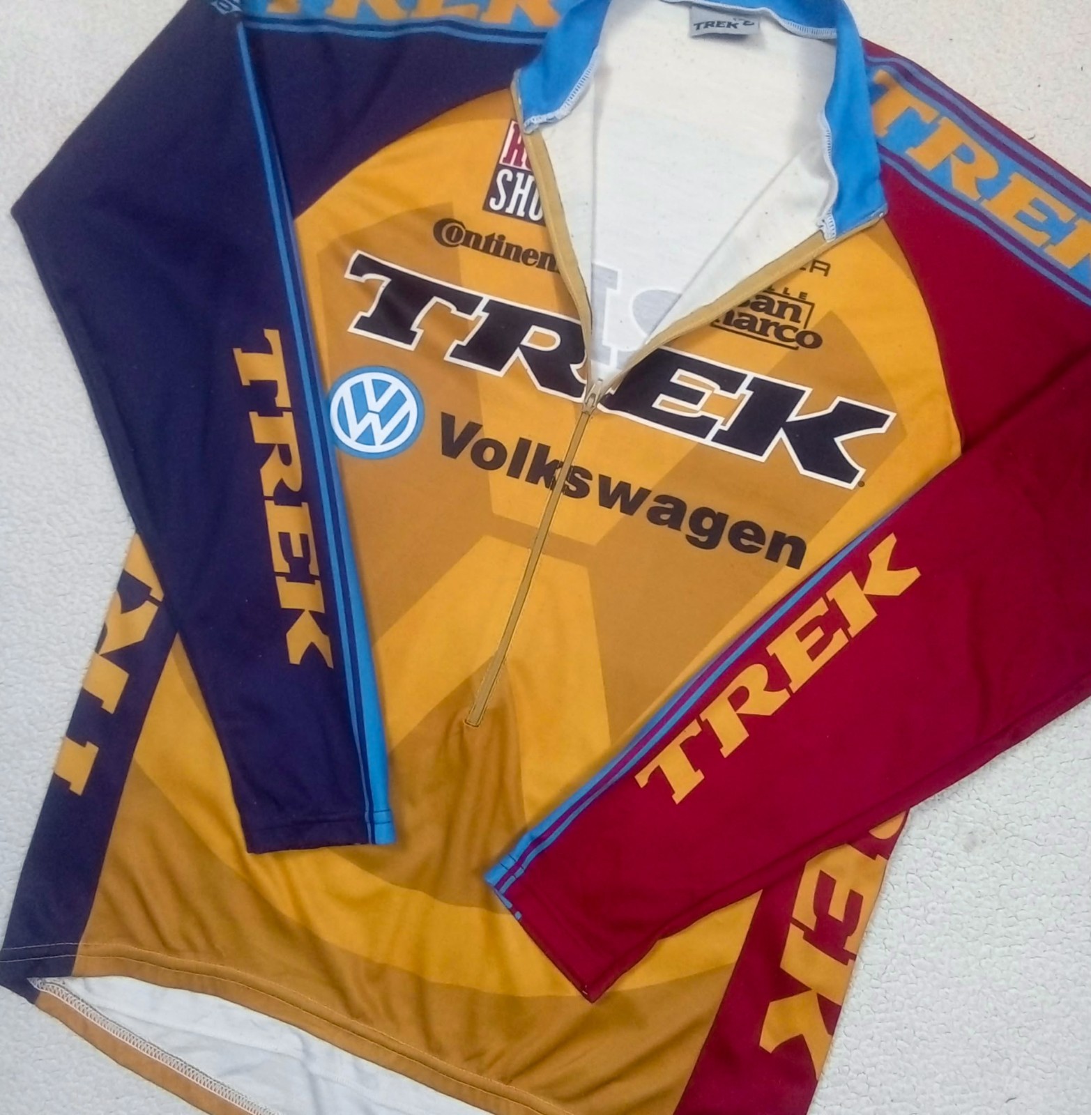 RARE VTG 90s Trek Volkswagen RockShox Long Sleeve Cycling Jersey (fits M/L)