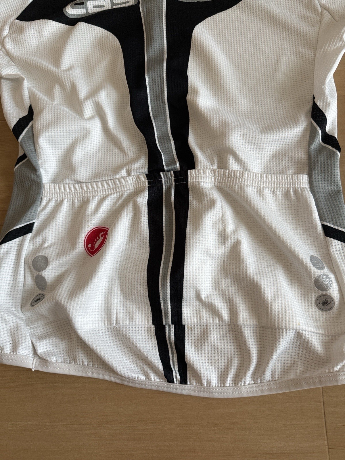 CASTELLI MEN’S CYCLING BIKING JERSEY BLACK WHITE LIGHTWEIGHT BREATHABLE LARGE