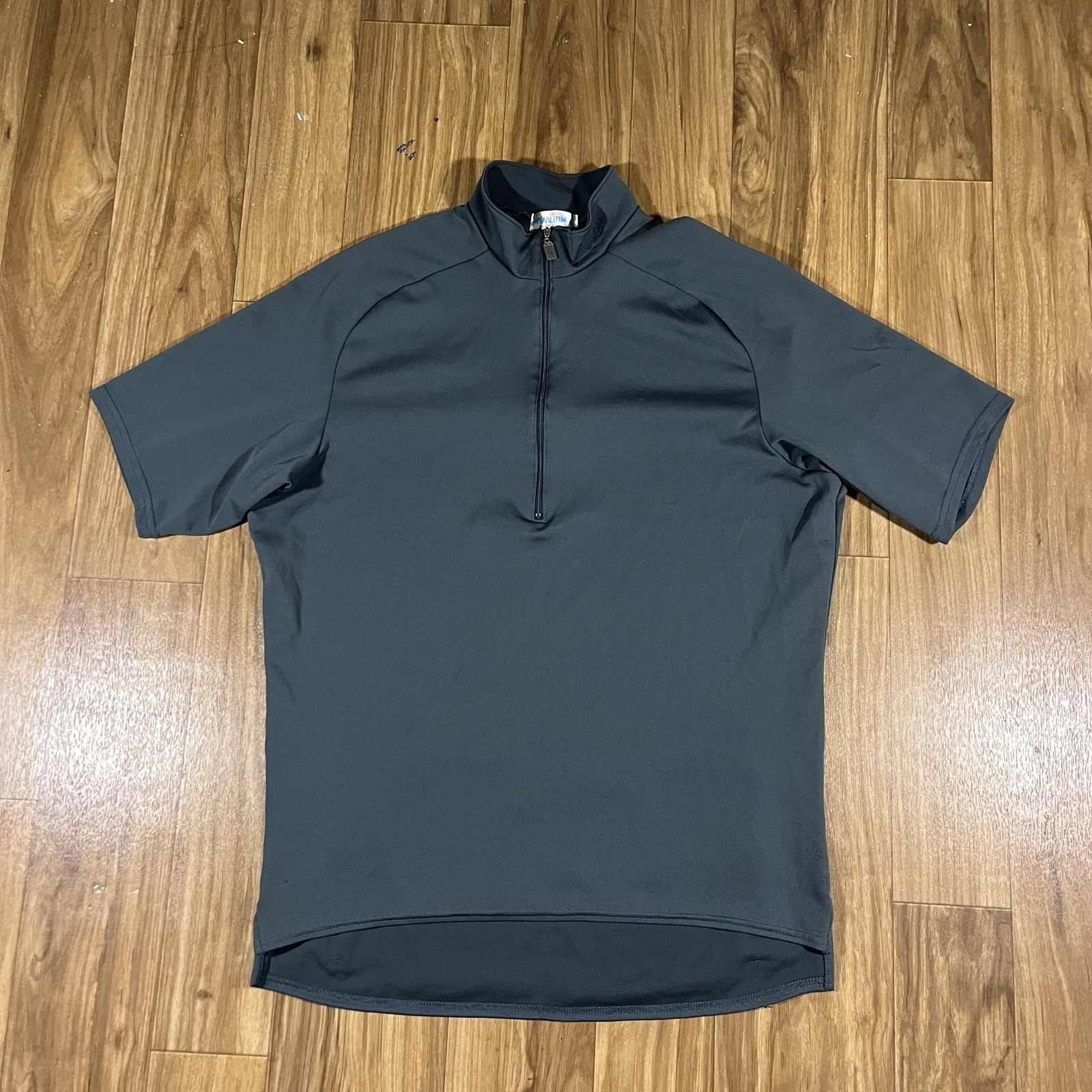 Pearl Izumi Cycling Jersey Mens Large Gray 1/4 Zip Pockets Made In USA Technical