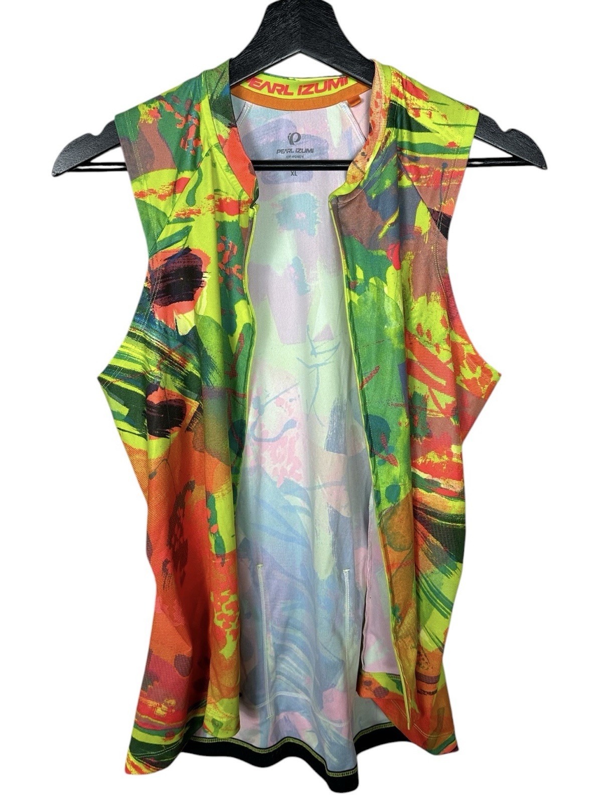 Pearl Izumi Womens Attack Jersey Sleeveless Top Colorful Pockets Full Zip XL