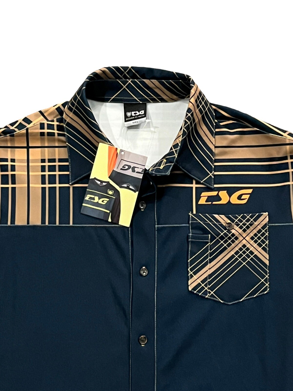 TSG Bicycle Cycle Bike Jersey Button Front Long Sleeve Large NWT