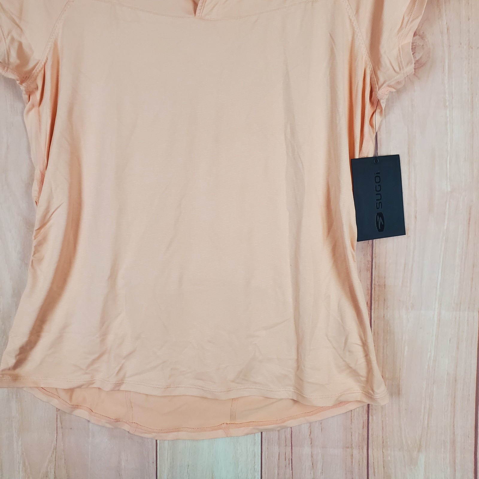 Sugoi RPM Cycling Jersey Womens Large Peach Nylon Slim Fit Quarter Zip Athletic