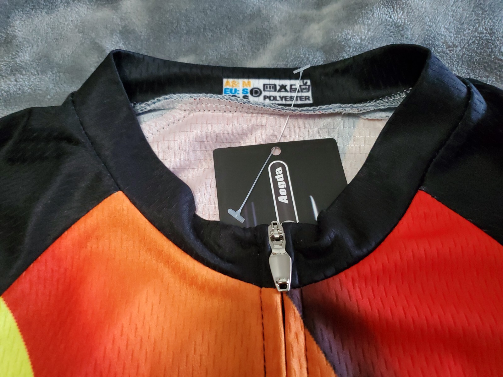 NEW: Aogda RAINBOW Lightweight Full-Zip Cycling Shirt Jersey Mesh Sides Small