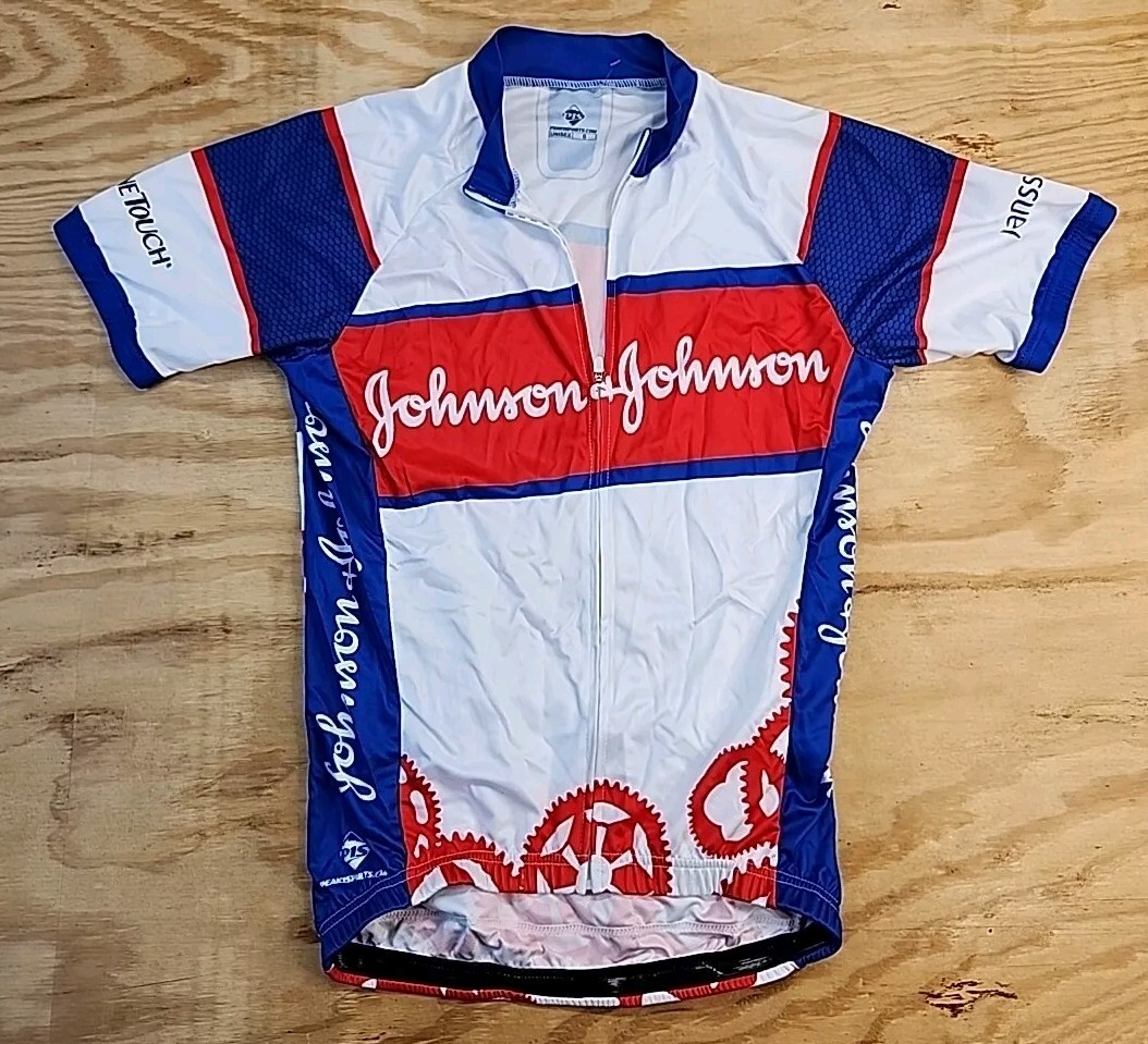 Johnson & Johnson Unisex Small Full Zip Cycling Bike Jersey Peak 1 Sports