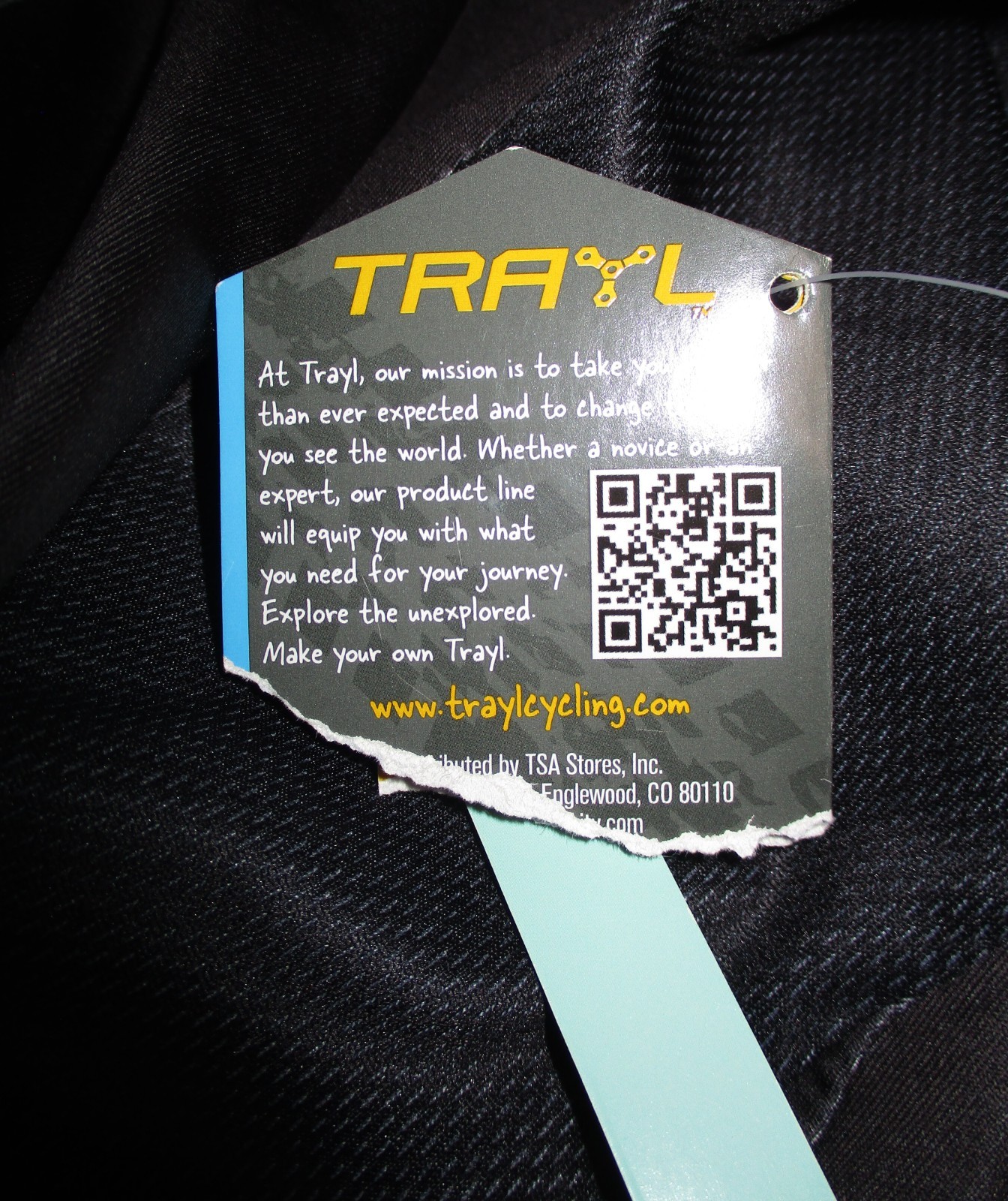 Trayl Men’s Short-Sleeve Cycling Jersey, Black, 3/4-Zip, UPF 50+, Size L, New