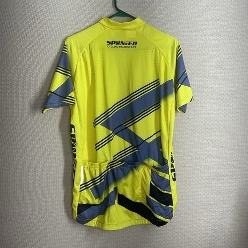 NWT Sponeed Neon Yellow Full Zip Short Sleeve Jersey Cycling Shirt Men XL China