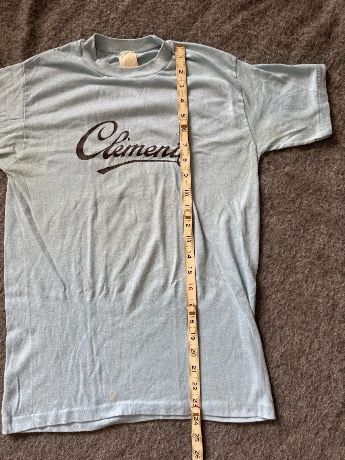 Vtg Rare 70s Clement Cycling T Shirt Blue Tee size M, Single Stitch