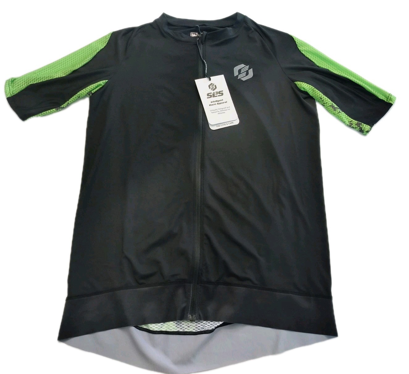 Men Cycling Jersey Summer Short Sleeve Bicycle Breathable Racing XL Black Green