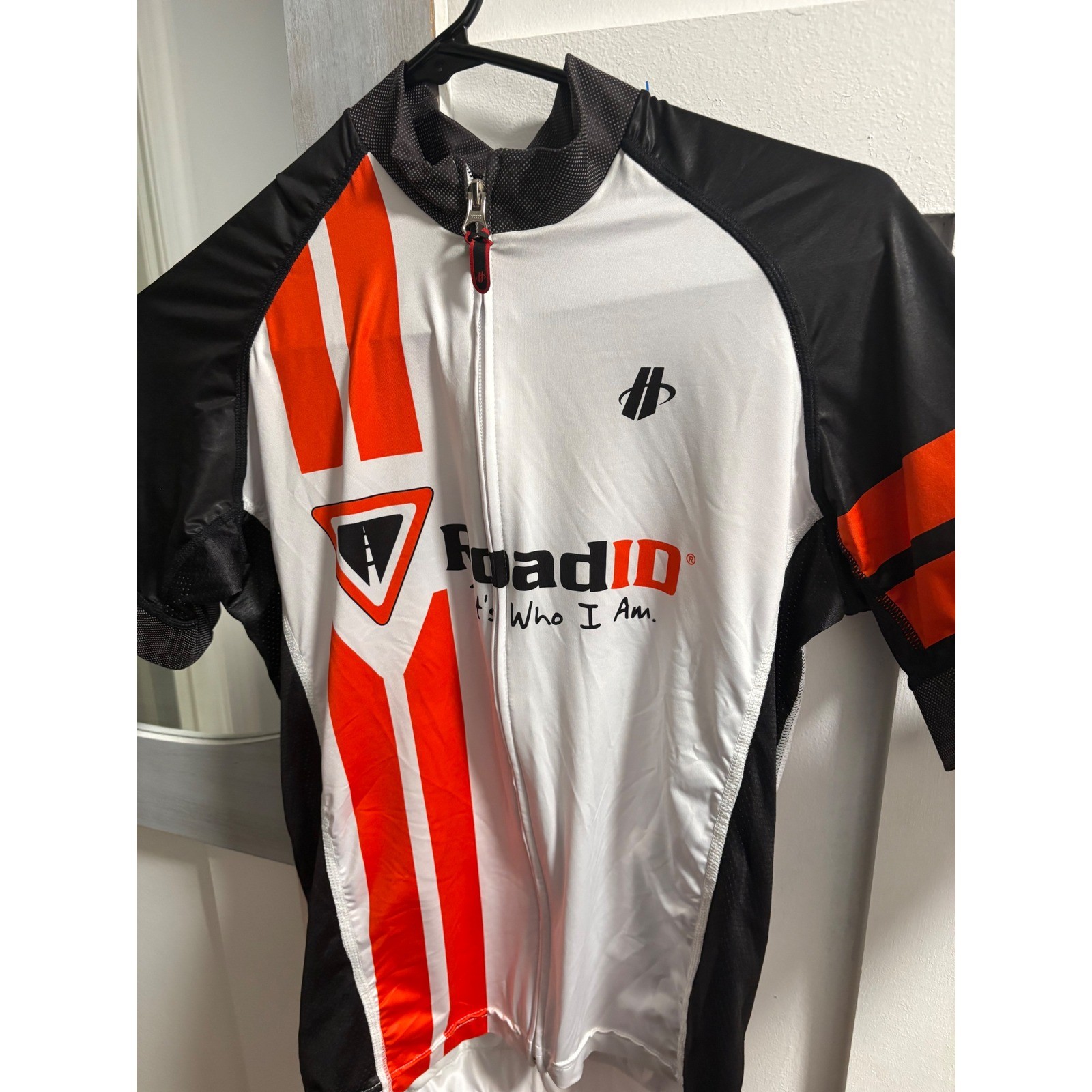 Hincapie Sportswear Road ID Cycling Jersey Womens Medium White Orange Black Zip