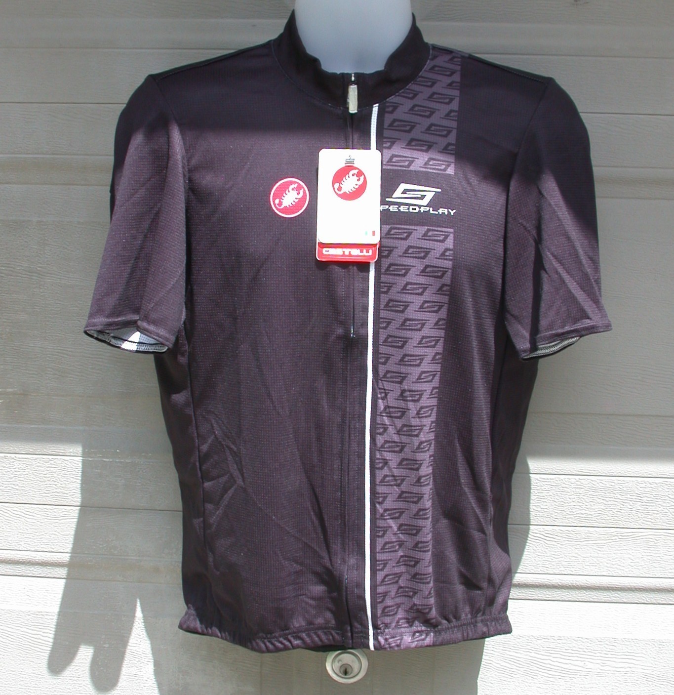 NEW- Men’s SpeedPlay Team Cycling Jersey by Castrelli, Full Zip, Chest=44in