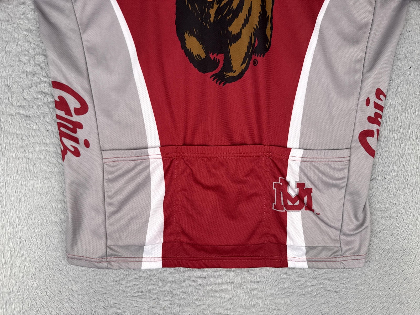Adrenaline Promotions Cycling Jersey Mens 2XL Red Montana Grizzlies 1/4 Zip