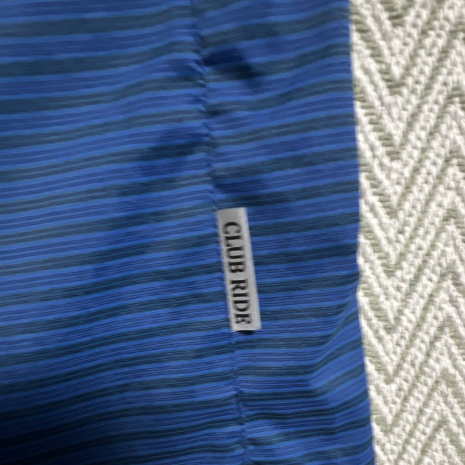 Club Ride Blue Striped Cycling Jersey Shirt Men’s S Short Sleeve Button Front