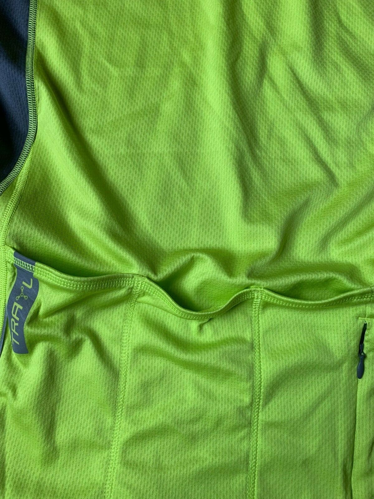Mens Trayl Lime Yellow Short Sleeve Cycling Jersey size M Bike half zip