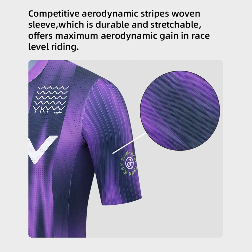 YKYWBIKE 2025 Men Summer Cycling Jersey Pro Team Bicycle Short Sleeve Purple