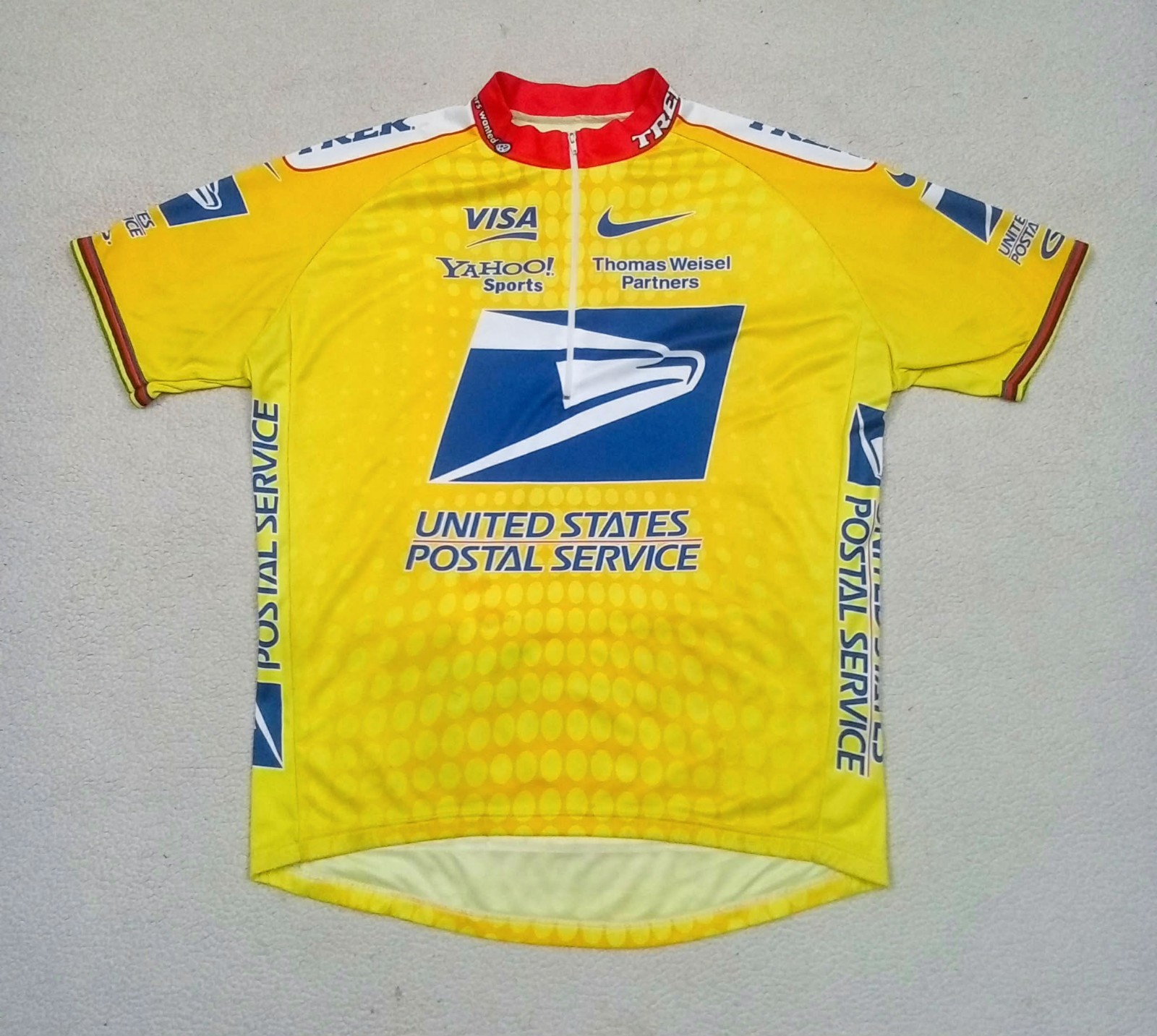 RARE VTG 2003 USPS TREK Yellow Ed. nike Cycling Jersey Lance Armstrong fits 2XL