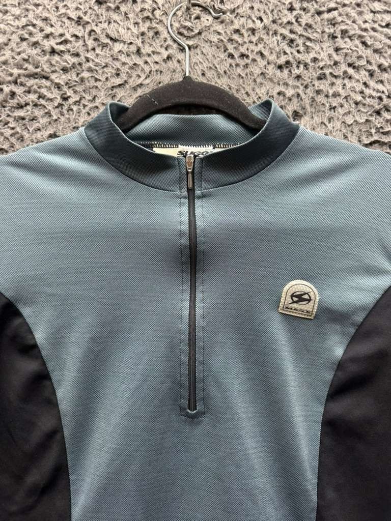 Sugoi Quarter Zip Short Sleeve Cycling Jersey Blue Black Mens Size M/L
