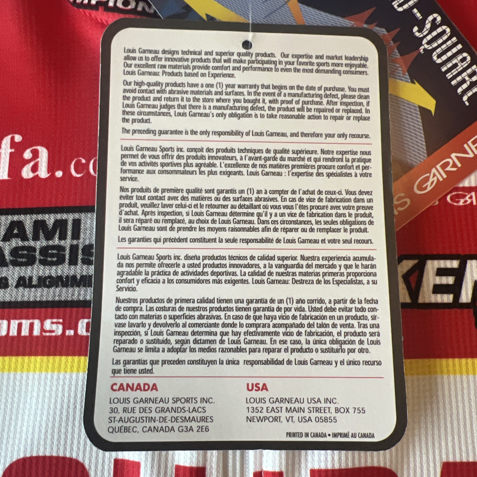 LOUIS GARNEAU Toshiba Cycling Jersey Size M Full Zip New