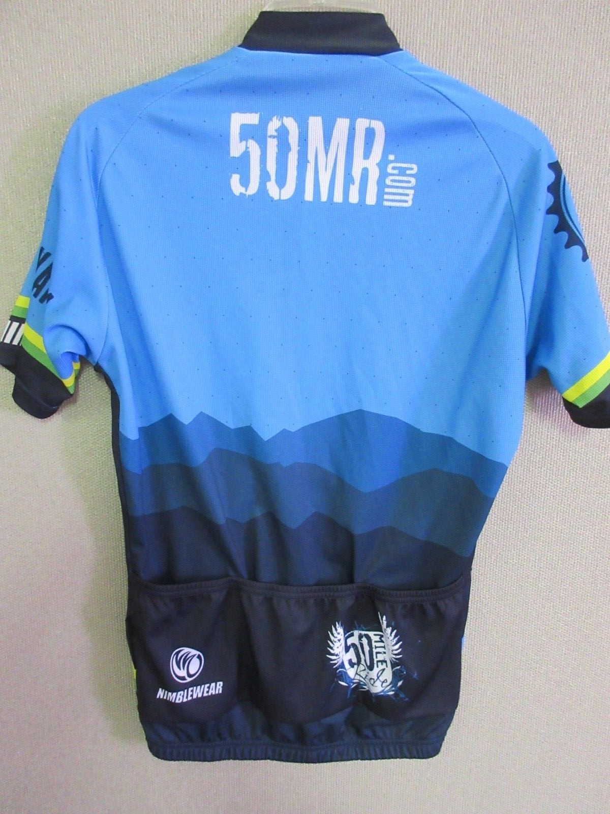 Nimblewear Full Zip Cycling Jersey Size Large 10th 50 Mile Ride