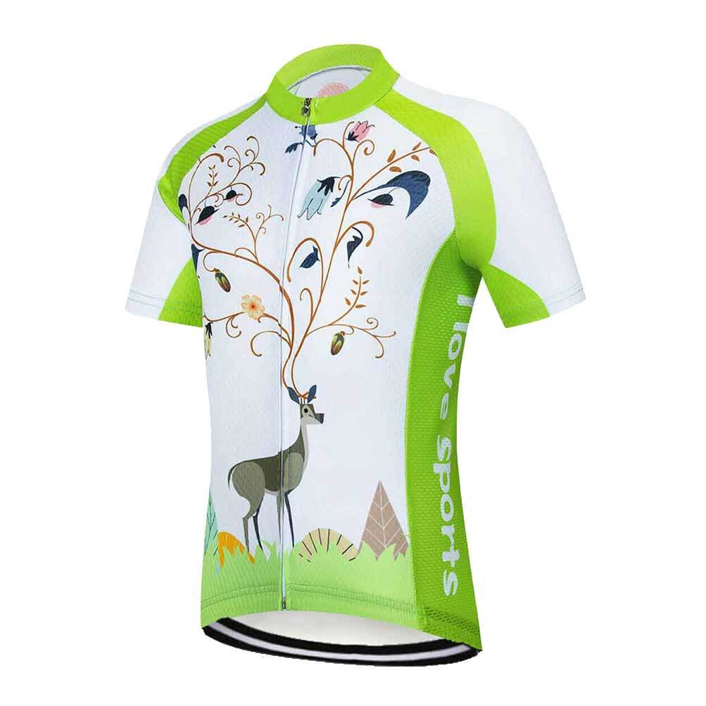 Kids Cycling Jersey Full Zip Girls Boys Short Sleeve Bike Bicycle Jersey Top