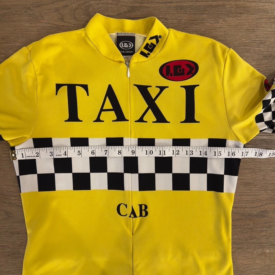 Louis Garneau Yellow & Black Checkered NYC “TAXI CAB” Cycling Jersey-Size Small