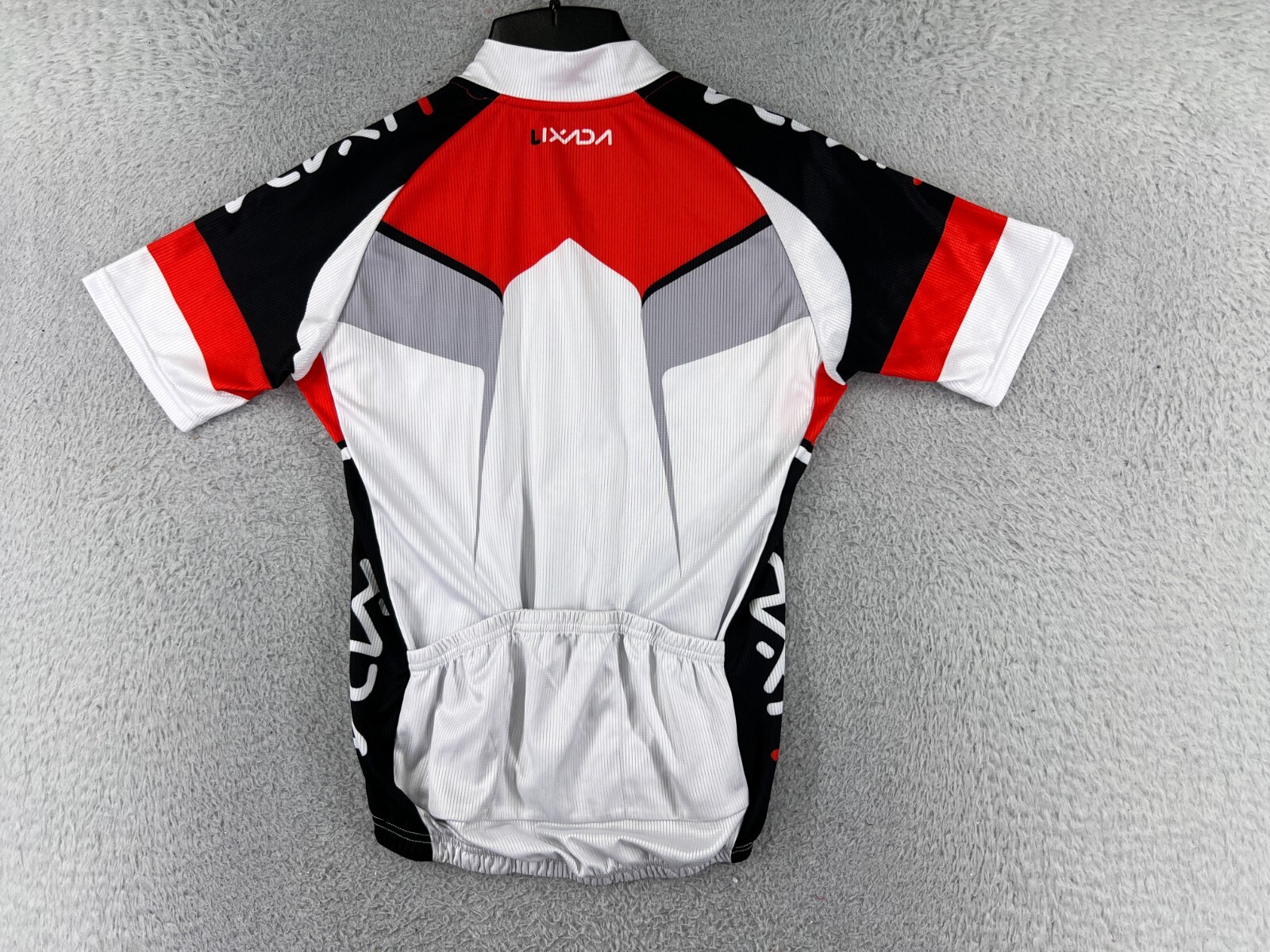 Lixada Cycling Jersey Adult Small Red Black White Full Zip 100% Polyester
