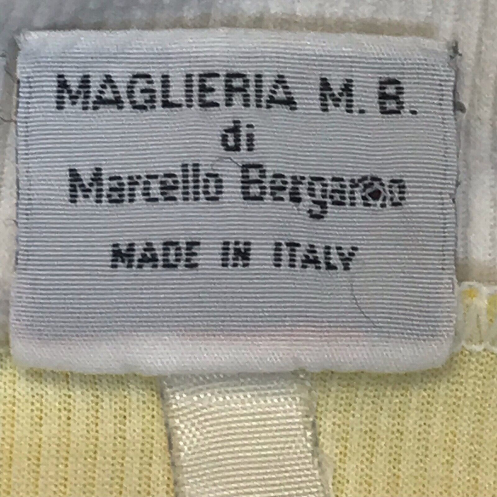 Bergamo MB Cycling Jersey Mens M Yellow Full Zip Pockets Frog Label Made Italy