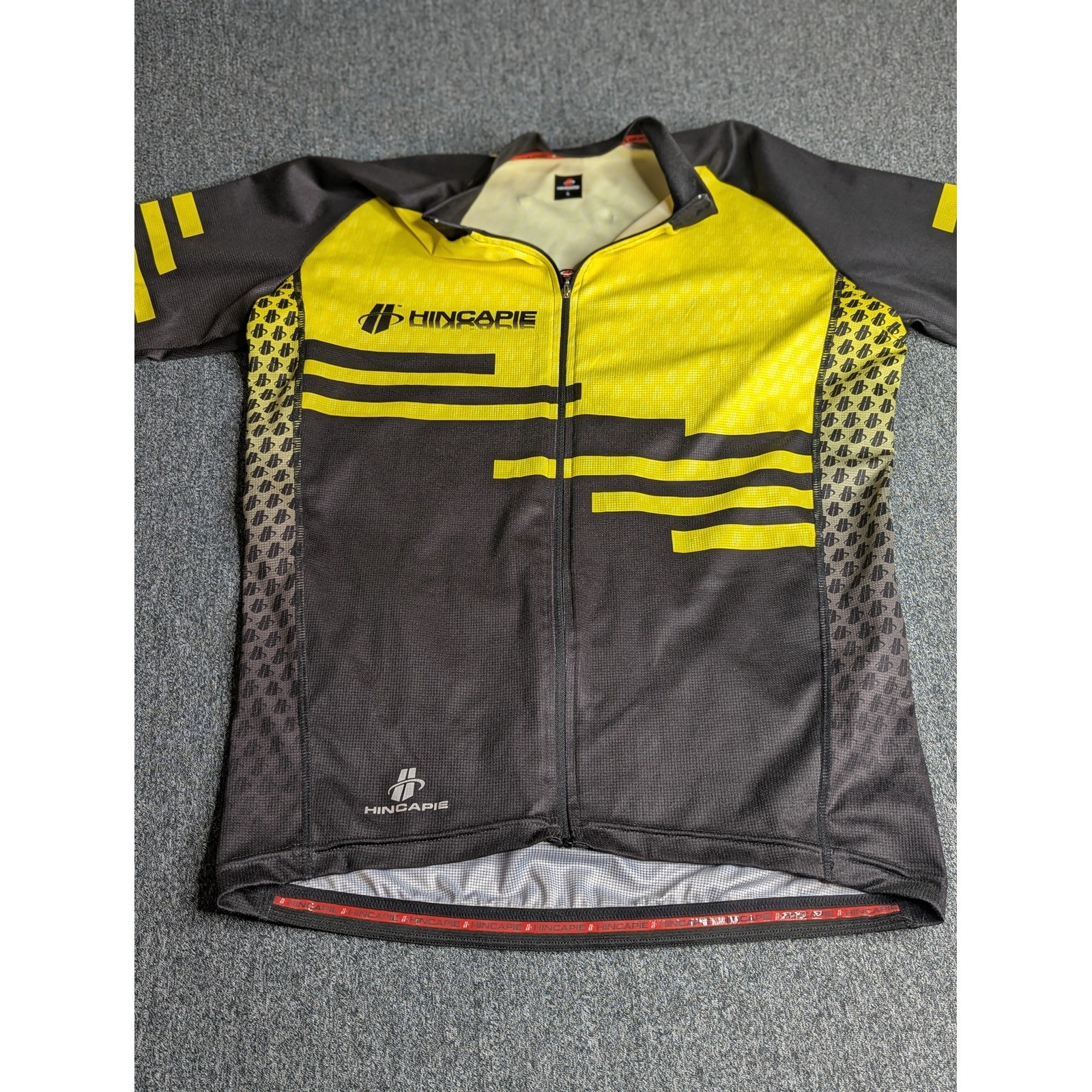 Hincapie Sportswear Men’s SS Force Cycling Jersey Black Yellow Size Large L