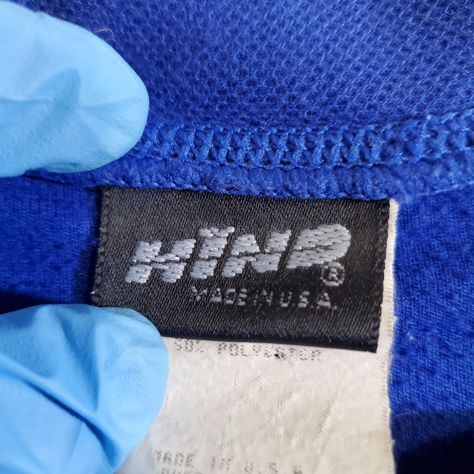 Hind Blue Logo Made in USA VTG 90s Y2K Large 1/4 Zip Cycling Sports Jersey Shirt