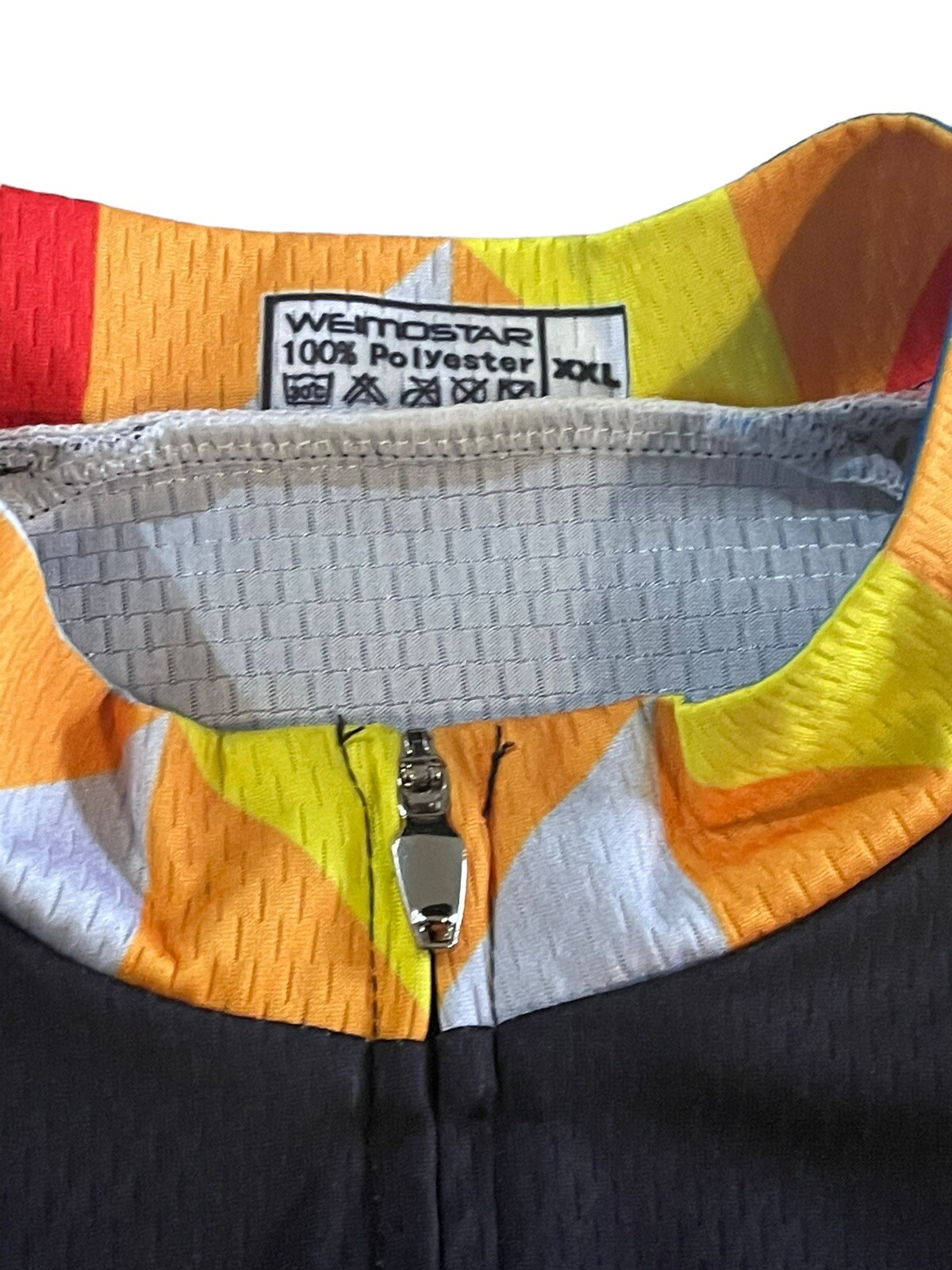Weimostar full zip cycling jersey multi color argyle design men’s sz XXL