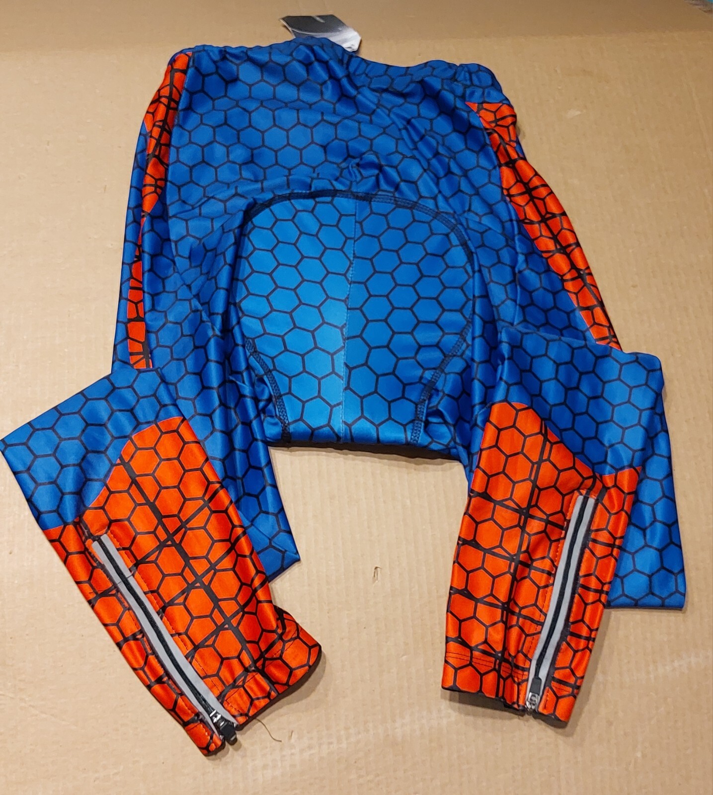 Men’s Spiderman Costume Cycling Jersey & Chamois Pants Long Sleeve 20.5″ Chest