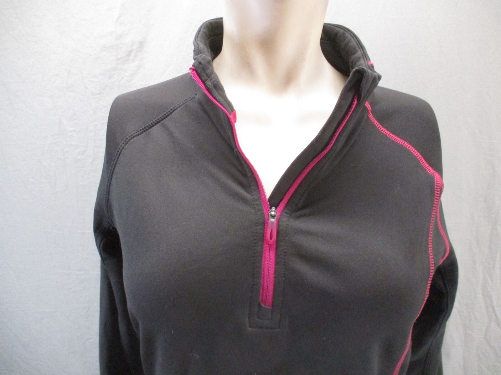 SALOMON Size S Womens Black 1/2 Zip Stand Collar Athletic Cycling Pullover 051