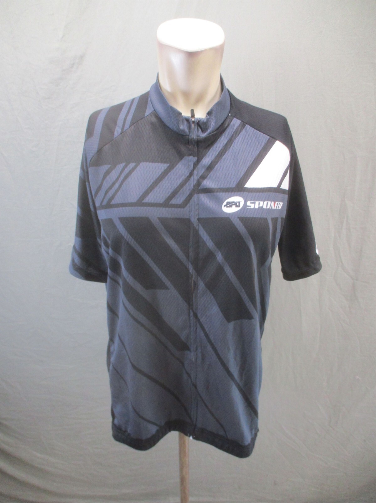 SPONEED Size XL Mens Zip Up Pocket Elastic Waist Short Sleeve Cycling Jersey 765