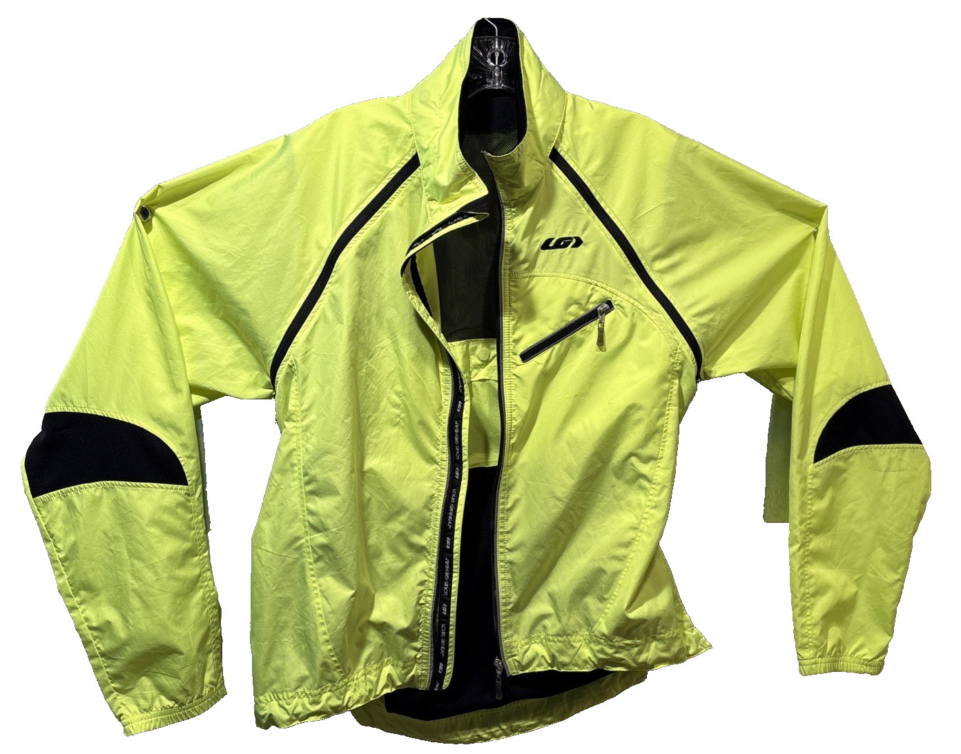 Cycling Jacket Vest LG Louis Garneau Convertible Cabriolet Hi-Vis M