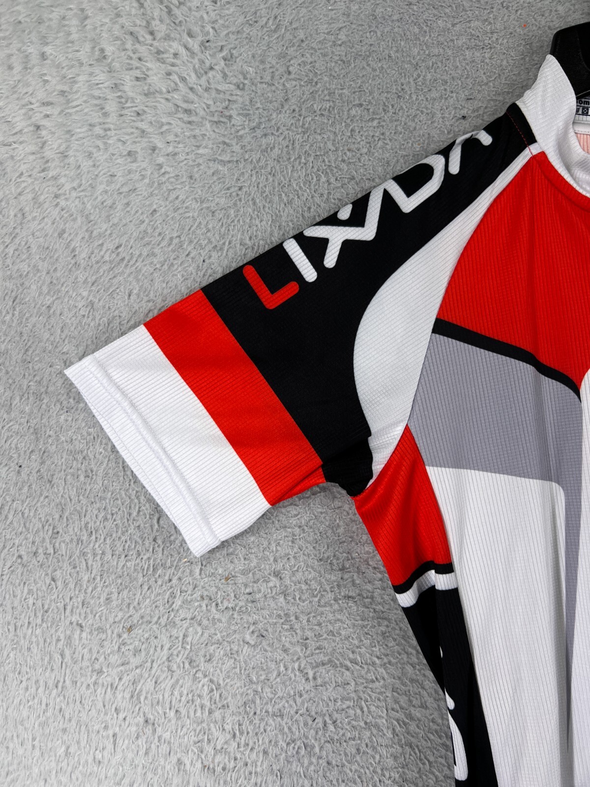 Lixada Cycling Jersey Adult Small Red Black White Full Zip 100% Polyester