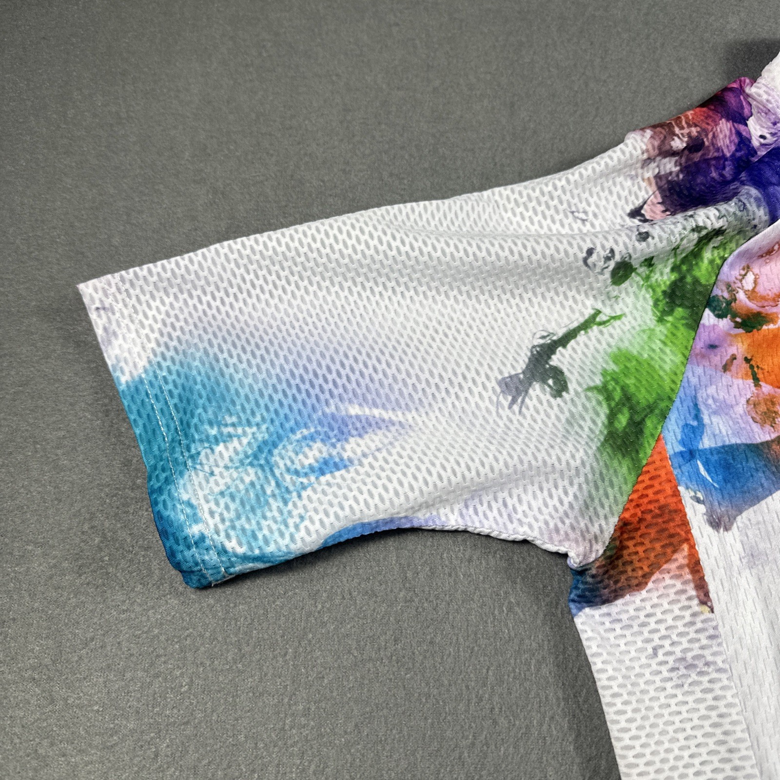 NWT Chuang Di Men’s Watercolor Splash Cycling Jersey Sz L Multi-Color