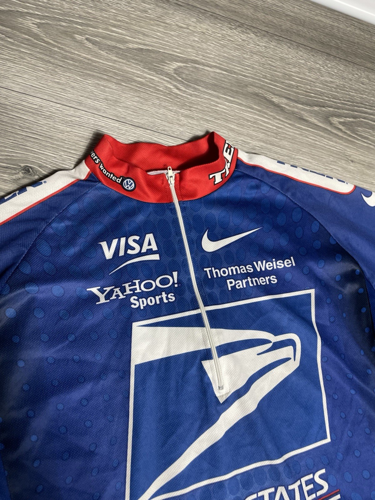 Nike Italy USPS United States Postal Service Trek Large 1/2 Zip Cycling Jersey