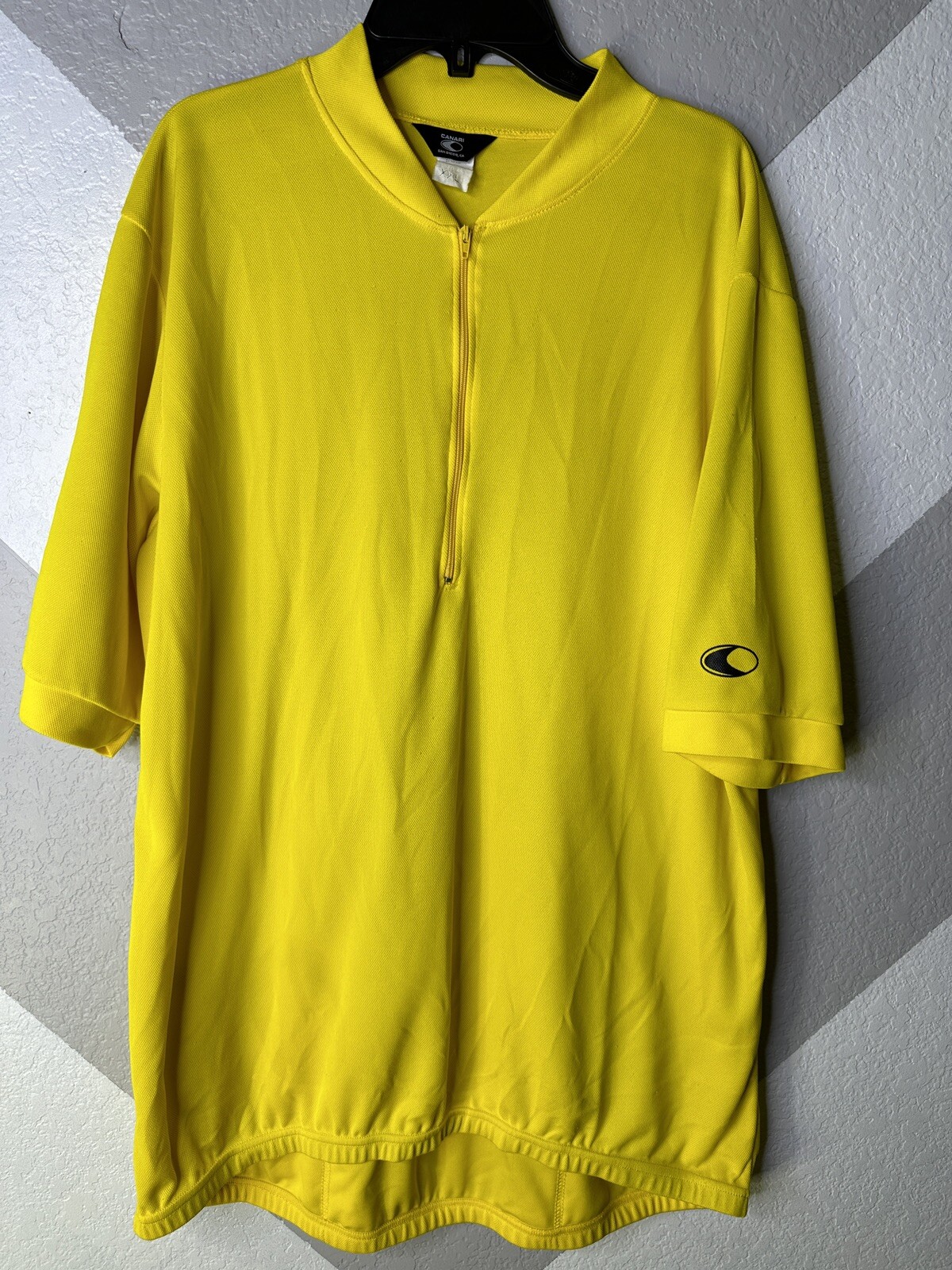 Canari Cycling Jersey Adult 2XL XXL Yellow 1/2 Zip 100% Polyester Pockets