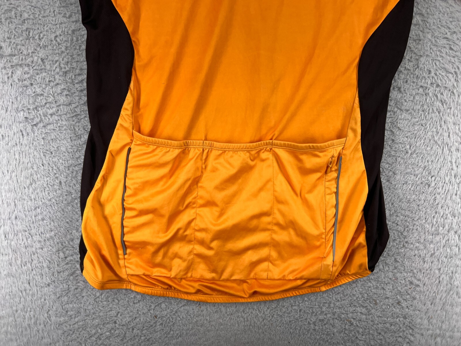 Trayl Cycling Jersey Mens Large Orange Gray 1/2 Zip 100% Polyester Pockets