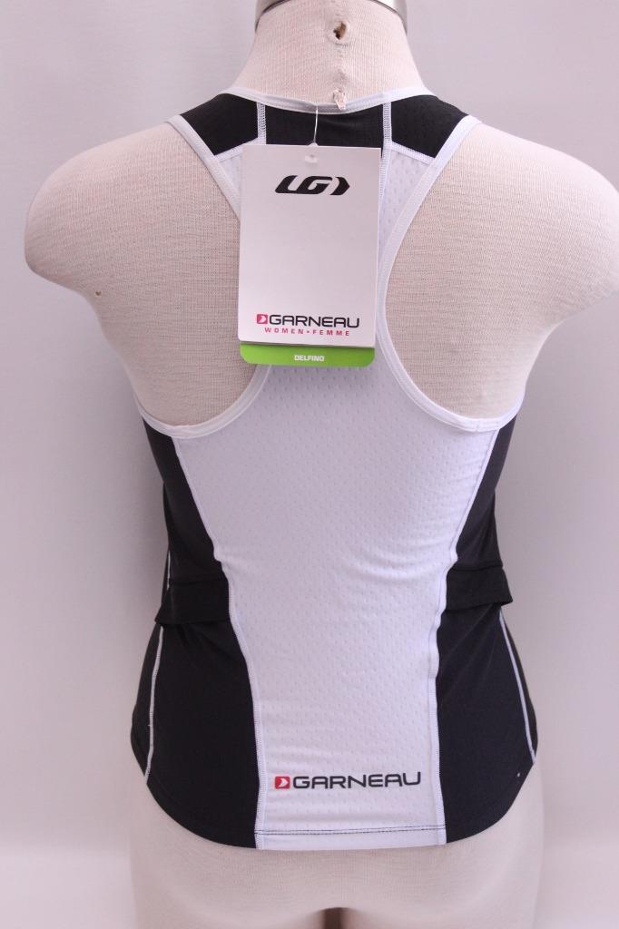 New Louis Garneau Women’s Pro Top Medium Black White Tri Run Bike Sleeveless