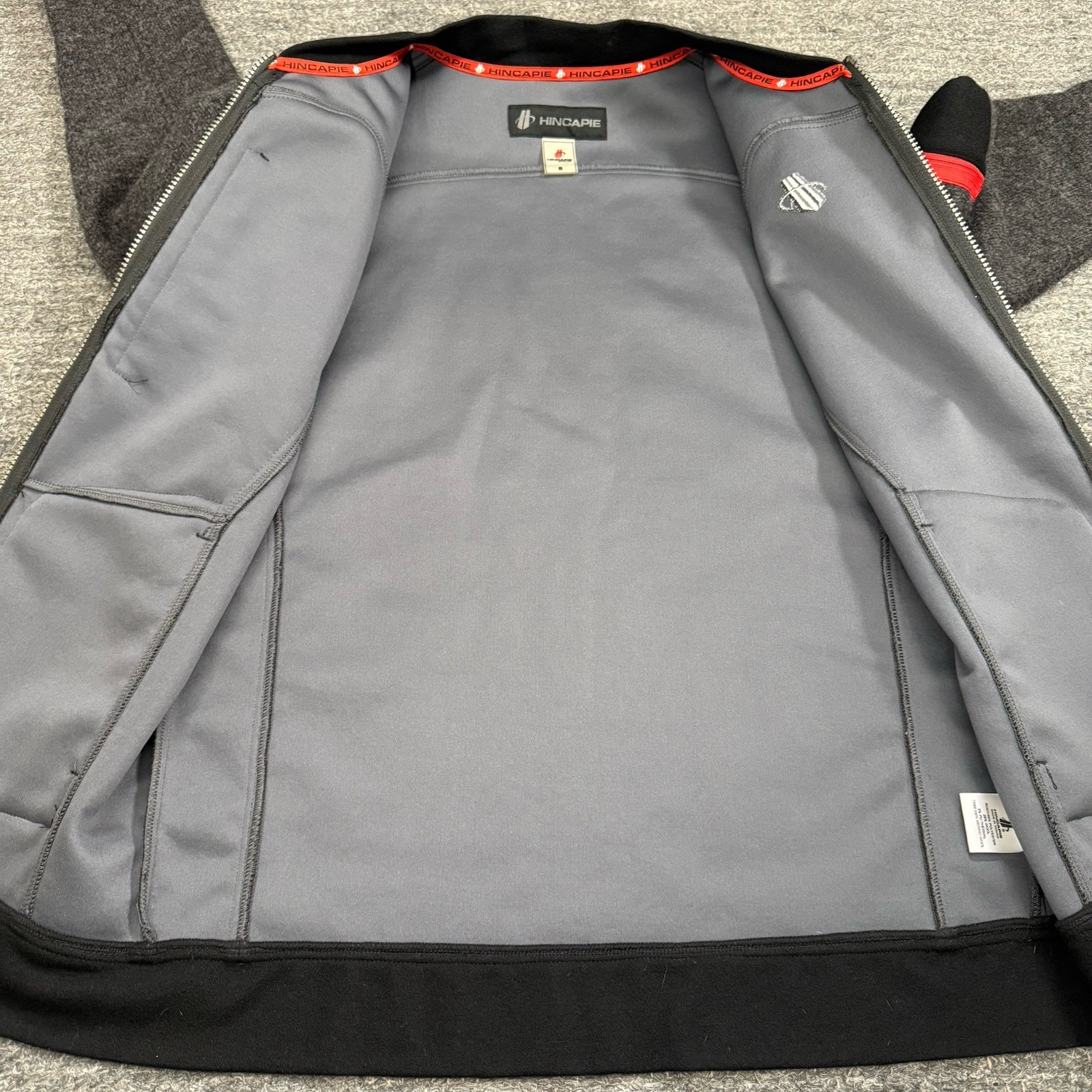 Hincapie Lusso Wool Sweater Men Small Gray Full Zip Merino Bike Commute Jacket