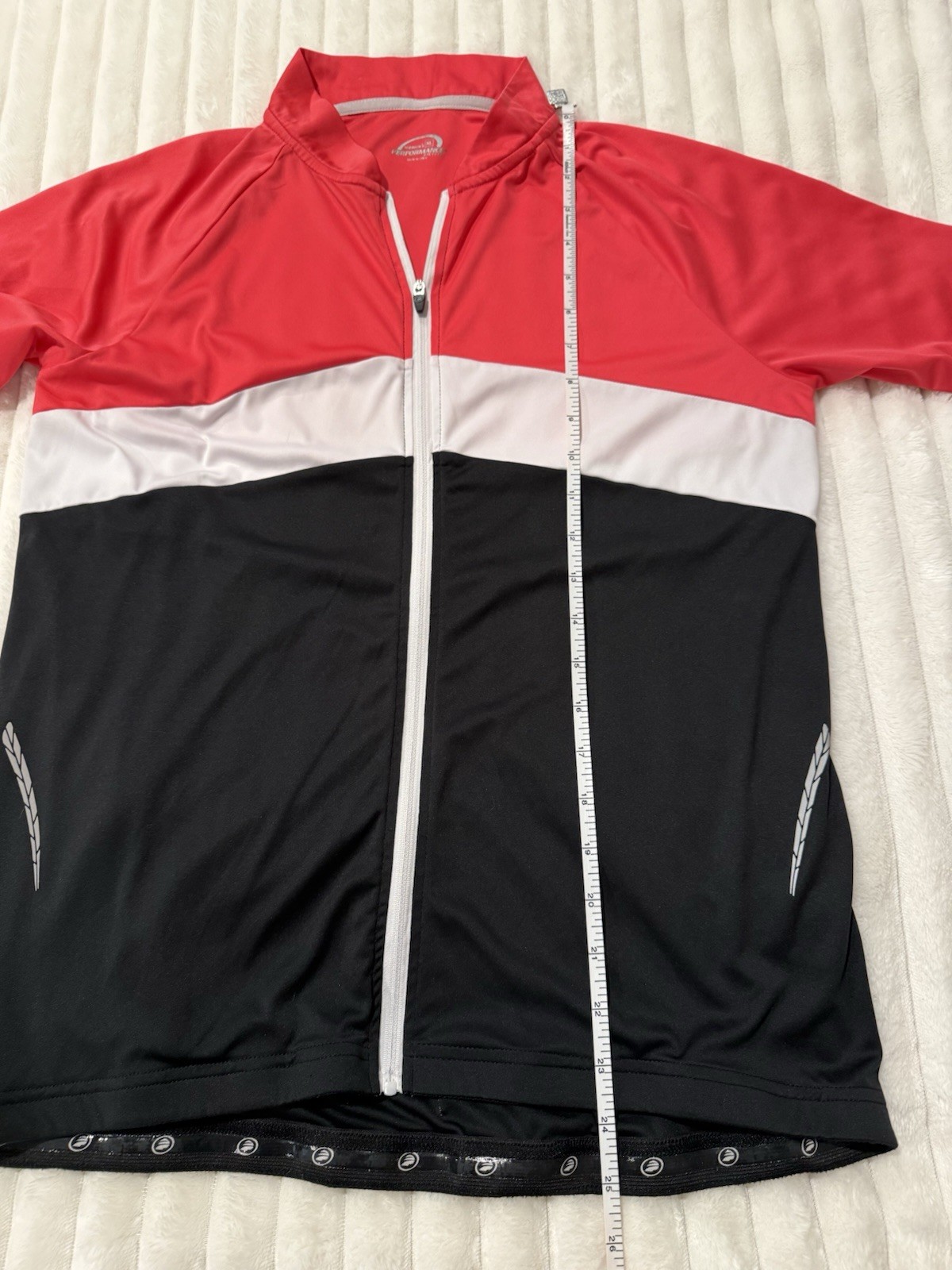 Women’s Performance Bicycle Zip Up Cycling Jersey Size XL Pink White Black