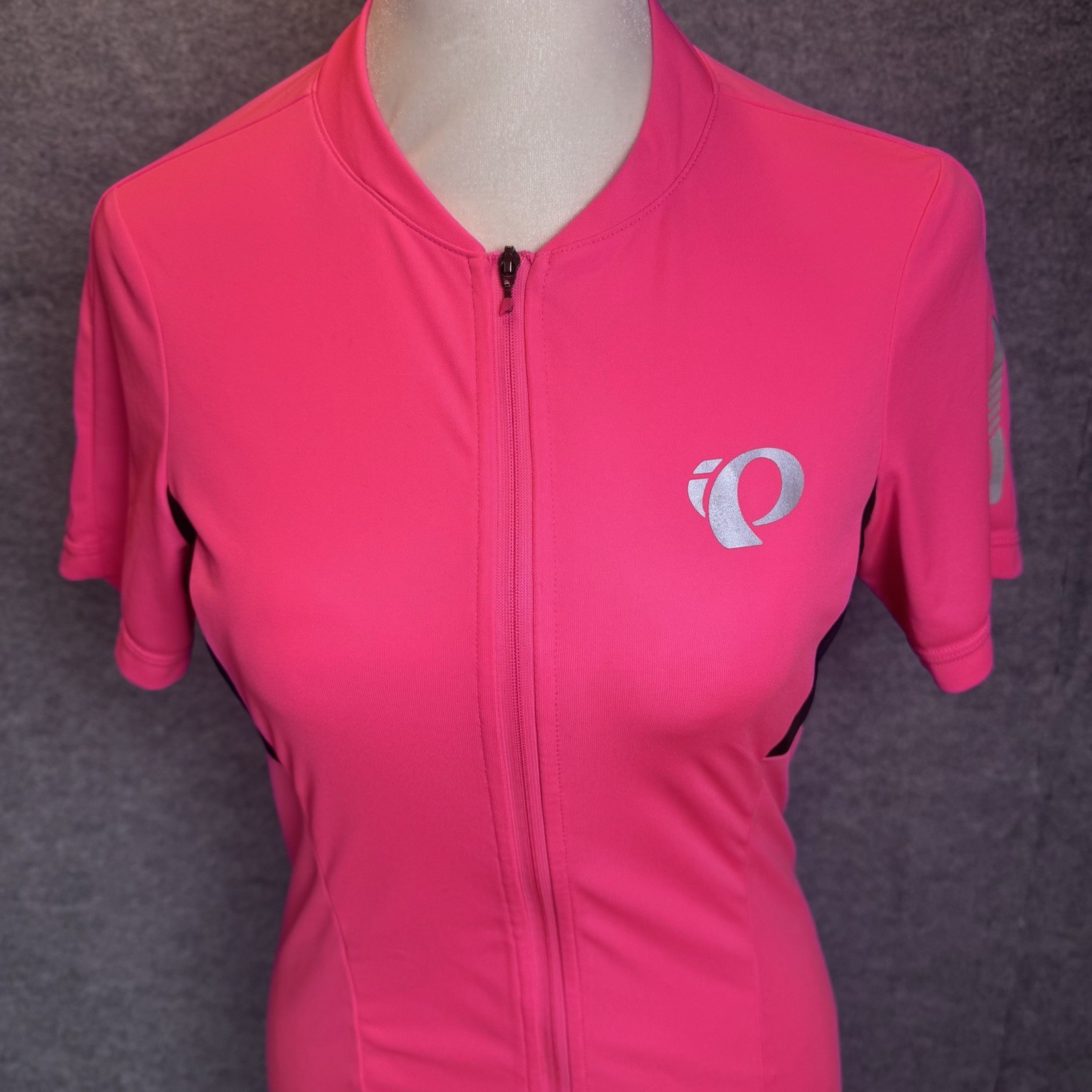 Pearl Izumi Cycling Jersey Womens Medium Pink Full Zip Short Sleeve 3 Pockets