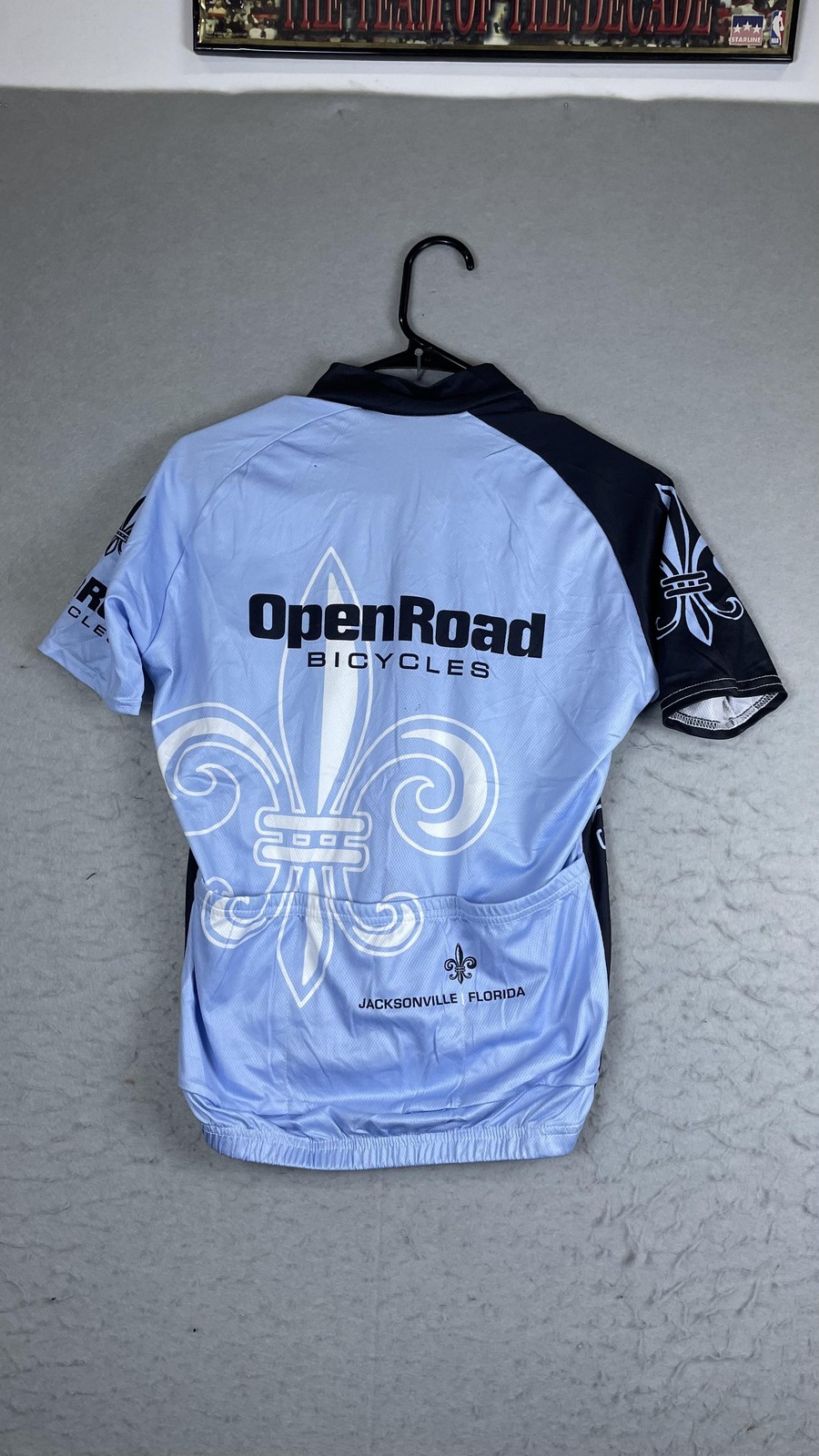 VOmax Open Road Bicycles Cycling Jersey Mens Medium Blue 1/4 Zip Bike Shirt