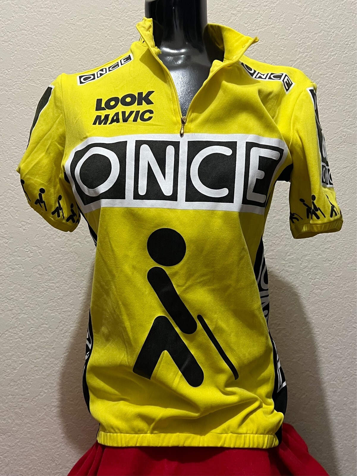 ONCE Yellow, Unisex, CHEST 36″ 1/4 Zipper, Elastic Lower Hem, Cycling Jersey