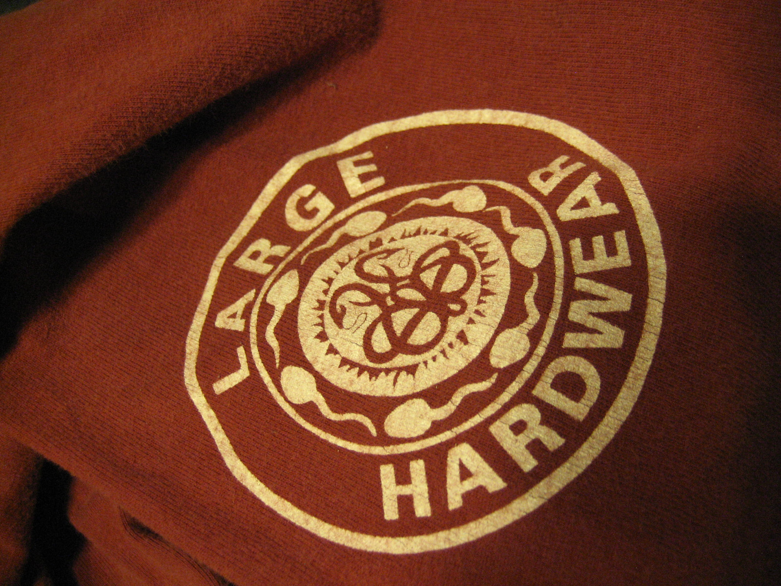 VINTAGE 90s LARGE HARDWARE CYCLING JERSEY SHIRT SIZE XXL COTTON USA RUST COLOR